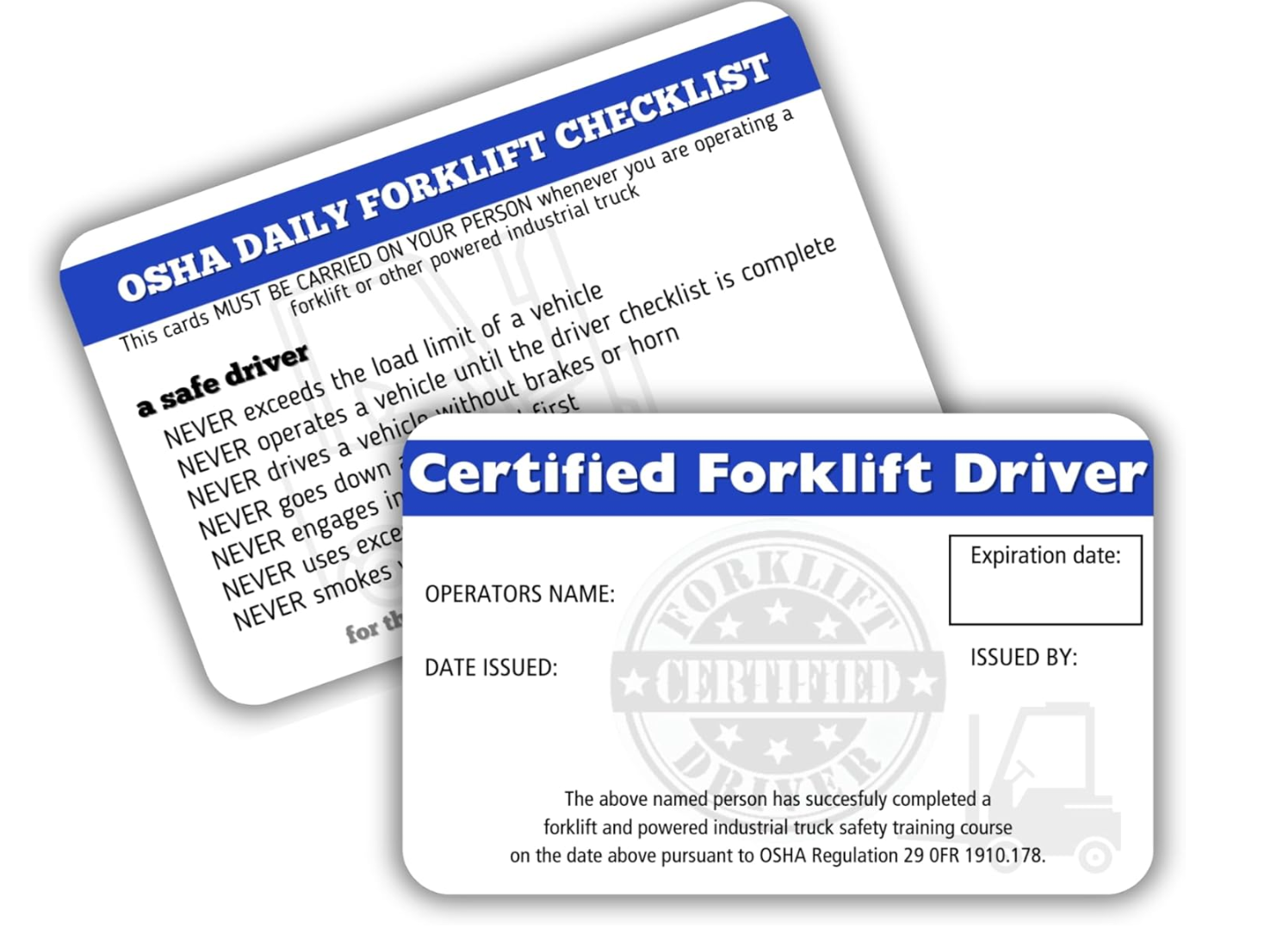 Forklift Certification Example