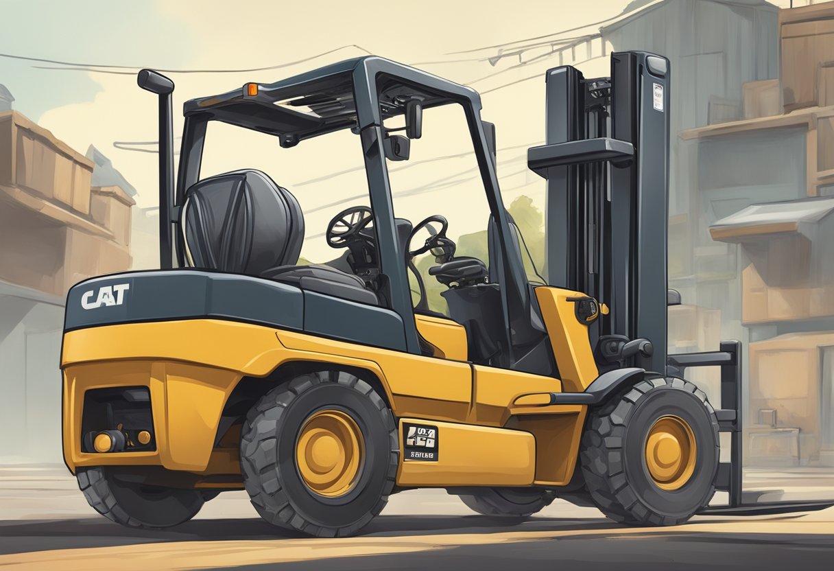A cat forklift with a malfunctioning throttle control switch, showing signs of erratic engine revving and difficulty maintaining speed