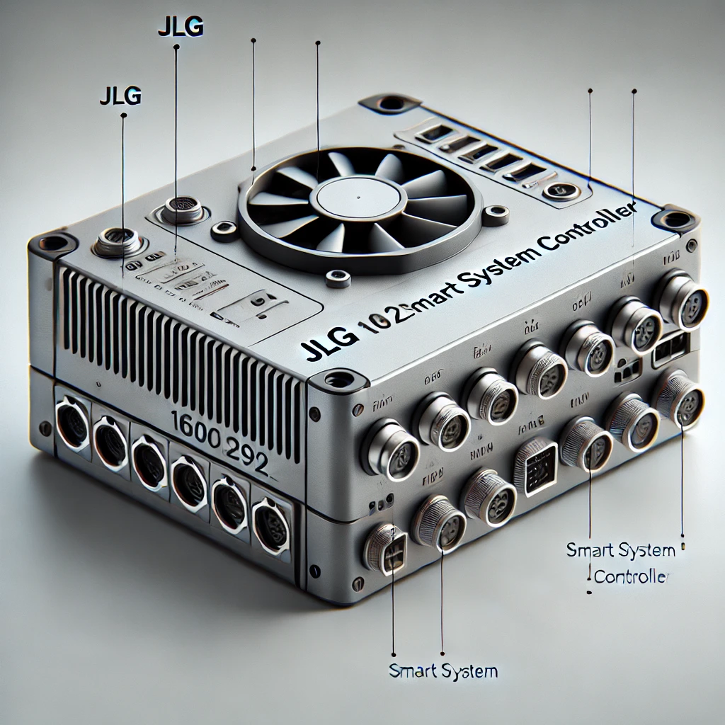 High-quality image of the JLG 1600292 Smart System Controller, showcasing its design and key features with labeled components such as ports and connections.