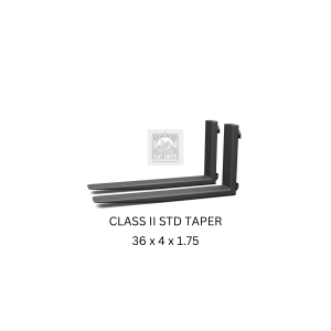 Forklift fork, Class II standard taper, 36 inches length, 4 inches width, 1.75 inches thickness